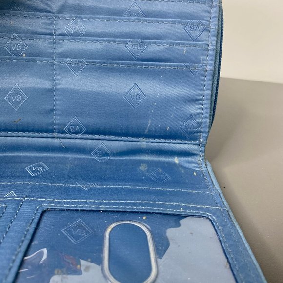 VERA BRADLEY Women's Blue Southwestern Pattern Rfid Turnlock Wallet - Picture 5 of 7